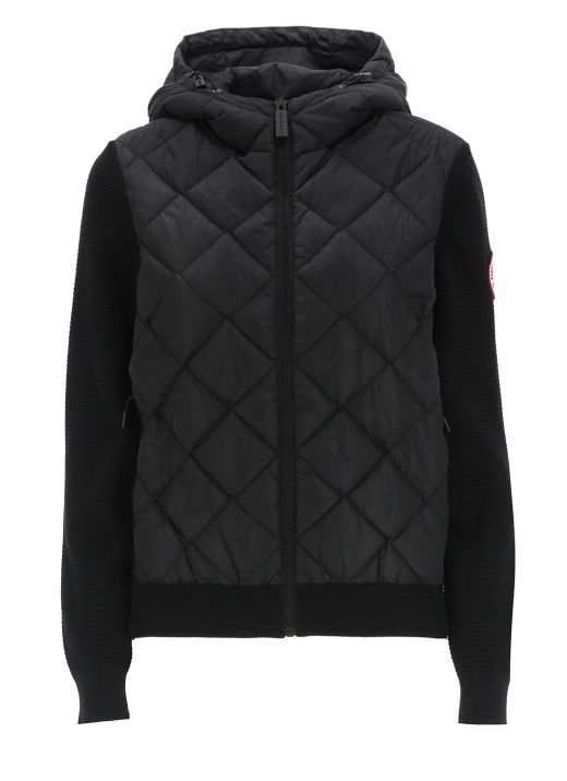 Hybridge quilted down jacket