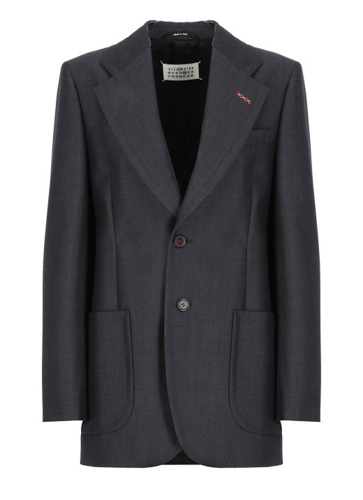 Wool and mohair one breasted blazer
