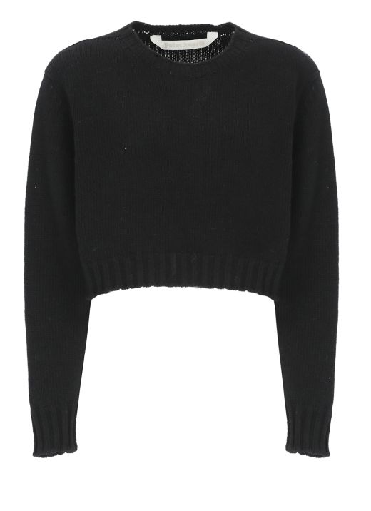 Cropped sweater with logo