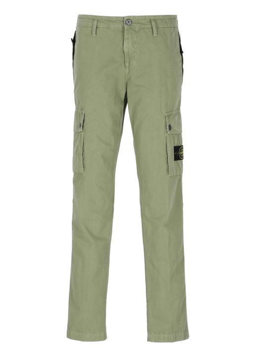 Cargo trousers with logoed patch