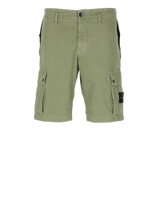 Bermuda shorts with logoed patch