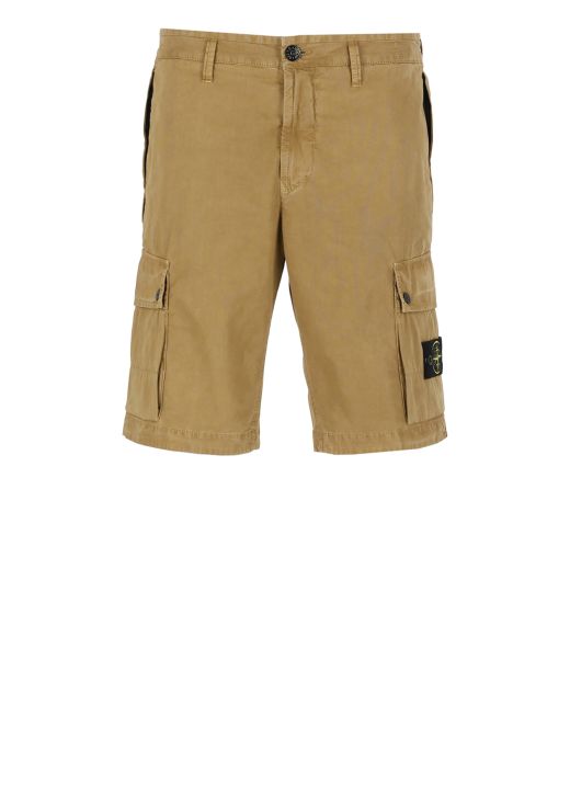 Bermuda shorts with logoed patch