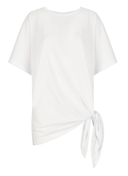 T-shirt with draped knot