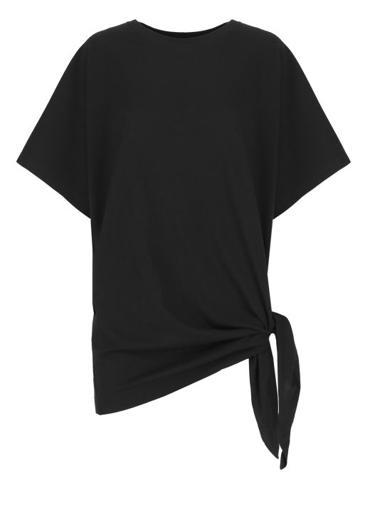 T-shirt with draped knot