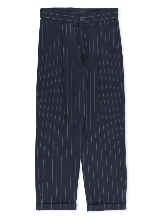 Virgin wool and cotton trousers