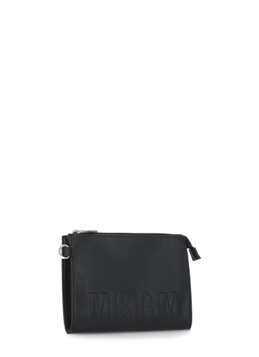 Synth leather clutch bag