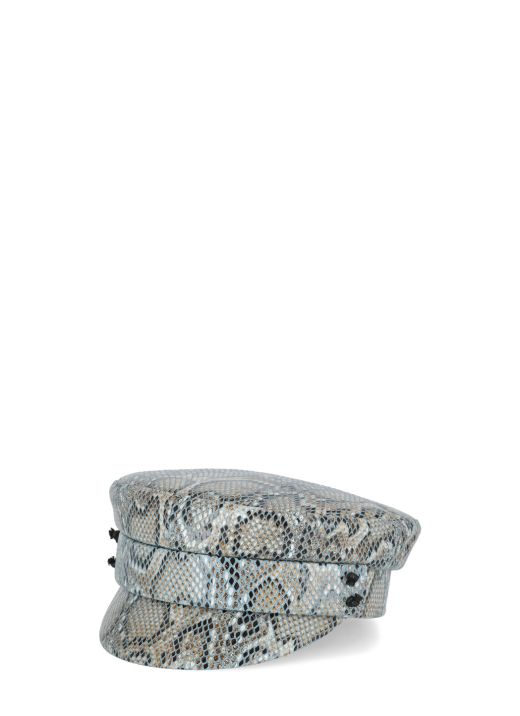 Hat with animalier pattern