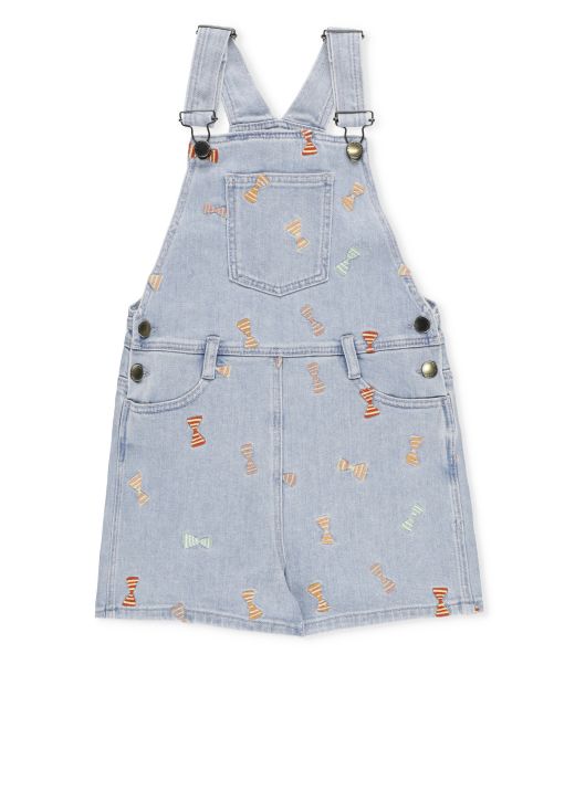 Denim dungarees with embroidery