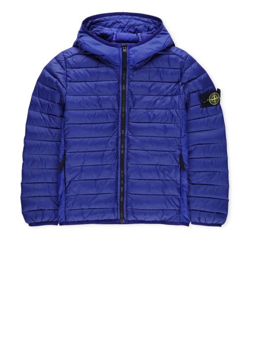 Quilted down jacket with logo