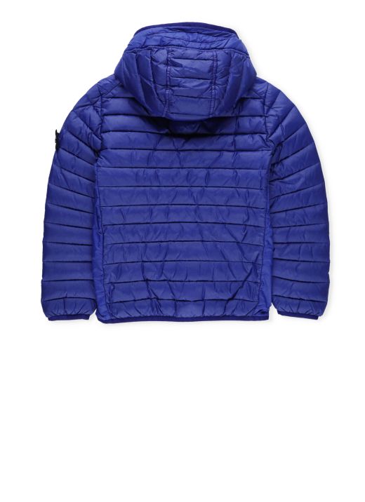 Quilted down jacket with logo