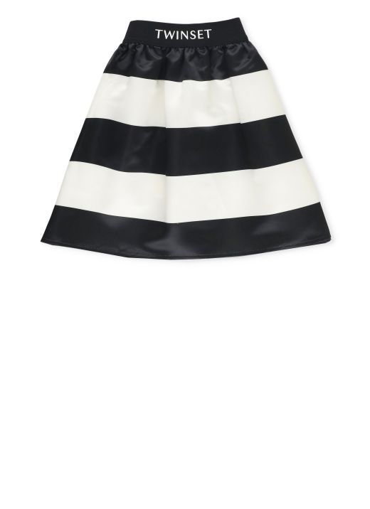 Satin striped skirt