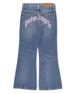 Jeans a zampa con stampa